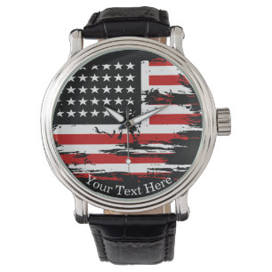 Personalized Vintage American Flag Watch