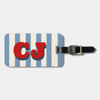 Personalized Vintage Americana Monogram Initials Luggage Tag