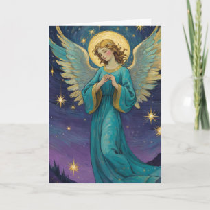 Personalized Vintage Angel Xmas Card