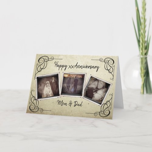 Personalized Vintage Anniversary Photo Card