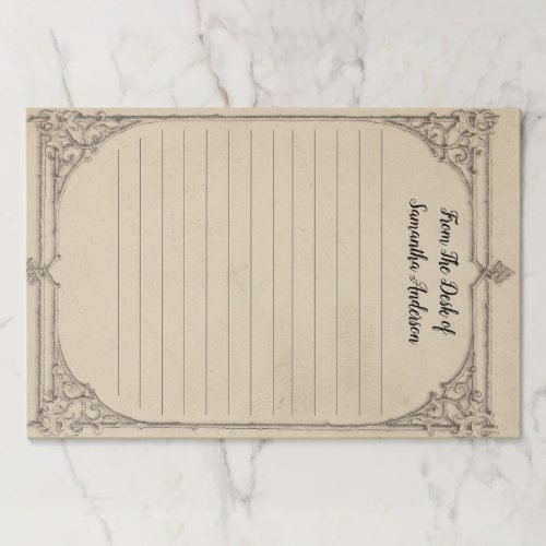 Personalized Vintage Antique Distressed Linned Paper Pad