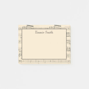Personalized Vintage Antique Sheet Music Post-it Notes
