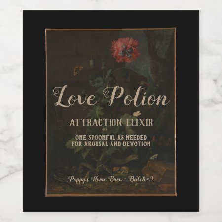 Personalized Vintage Apothecary Jar Love Potion Wine Label