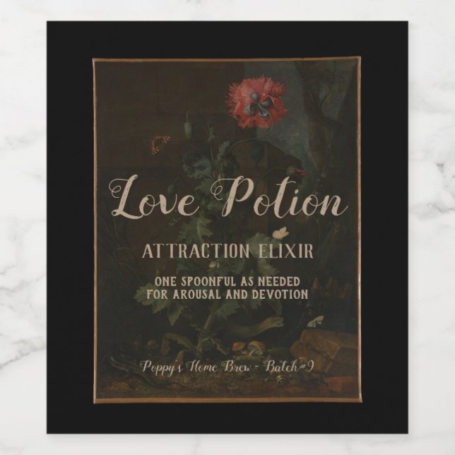 Personalized Vintage Apothecary Jar Love Potion Wine Label (Single Label)