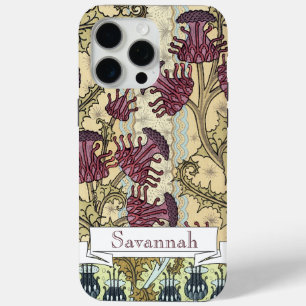Personalized Vintage Art Deco Floral Pattern iPhone 15 Pro Max Case
