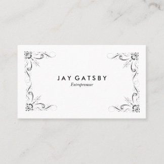 Personalized Vintage Art Nouveau Engraved Flourish Business Card