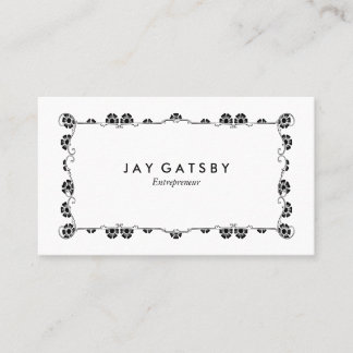 Personalized Vintage Art Nouveau Floral Border Business Card