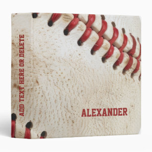 Personalized Vintage Baseball 3 Ring Binder