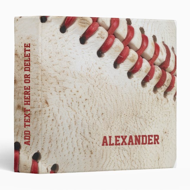 Personalized Vintage Baseball 3 Ring Binder (Front/Spine)