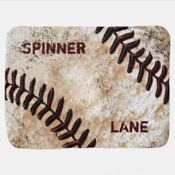 Personalized Vintage Baseball Baby Gifts  Blanket by YourSportsGifts at Zazzle