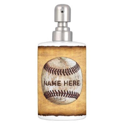 Baseball Bathroom Accessories Your Jersey Number Soap Dispenser Newberry Park Idea House Boy 39 S Bath