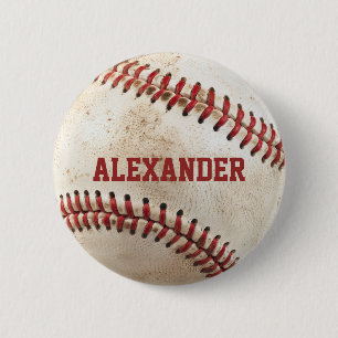 Personalized Vintage Baseball Button