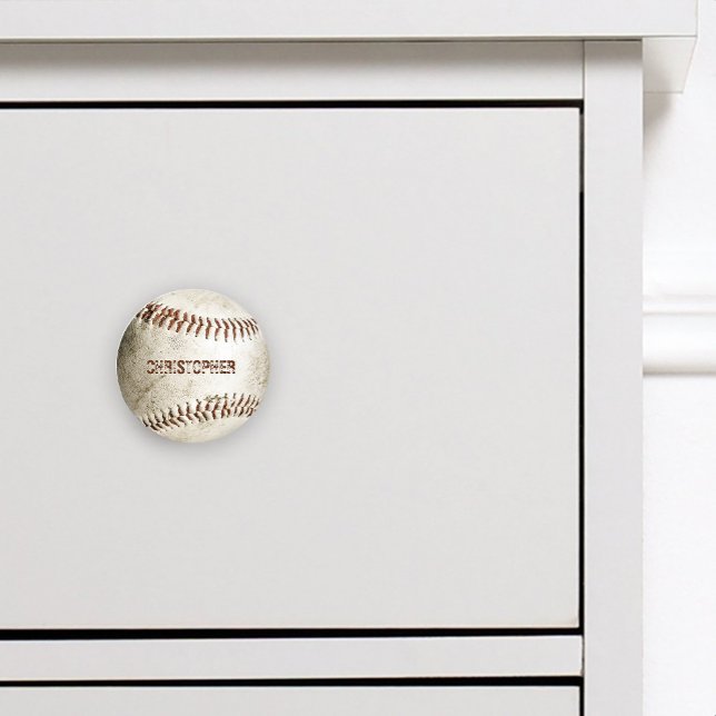 Personalized Vintage Baseball Ceramic Knob (Creator Uploaded)