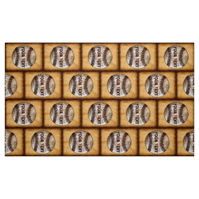 PERSONALIZED Vintage Baseball Fabric by the Yard (Fat Quarter)