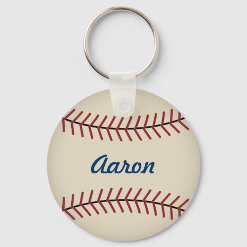 Personalized Vintage Baseball Keychain Gift 