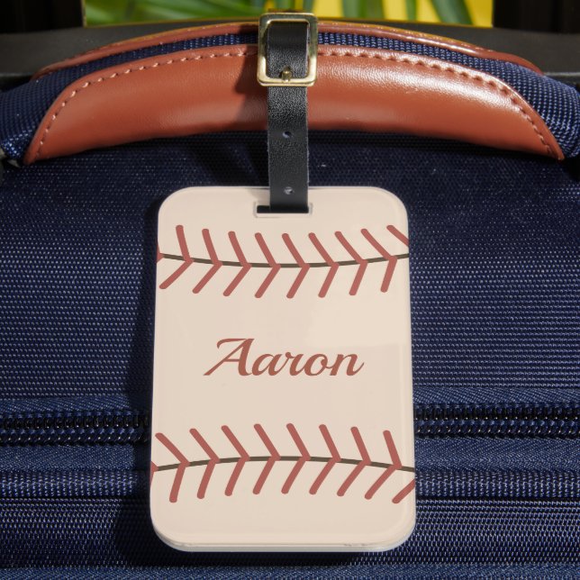 Personalized Vintage Baseball Luggage Tag (Front Insitu 2)