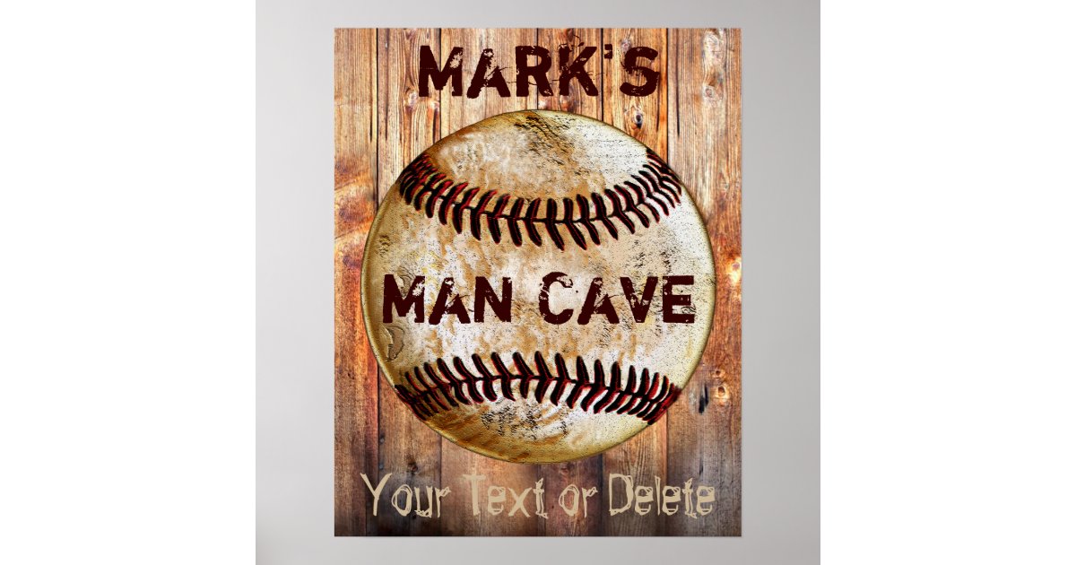 PERSONALIZED Vintage Baseball Man Cave Posters