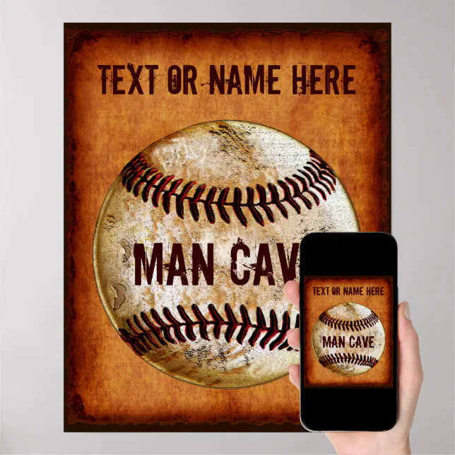 PERSONALIZED Vintage Baseball Man Cave Wall Decor