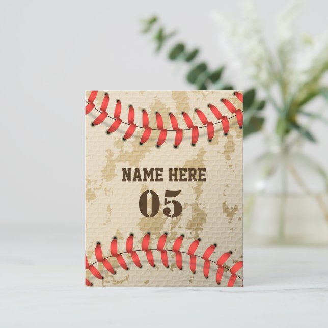 Personalized Vintage Baseball Name Number Retro (Standing Front)