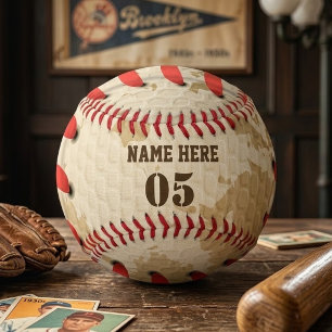 Personalized Vintage Baseball Name Number Retro