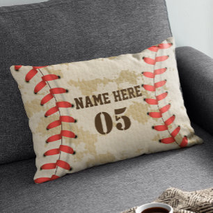 Personalized Vintage Baseball Name Number Retro Accent Pillow