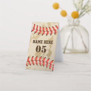 Personalized Vintage Baseball Name Number Retro Appointment Card