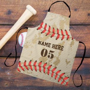 Personalized Vintage Baseball Name Number Retro Apron