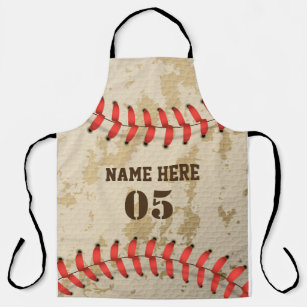 Personalized Vintage Baseball Name Number Retro Apron