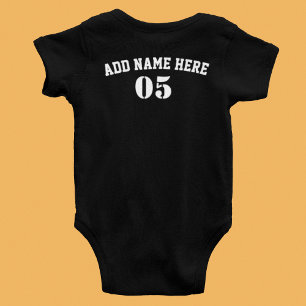 Personalized Vintage Baseball Name Number Retro Baby Bodysuit