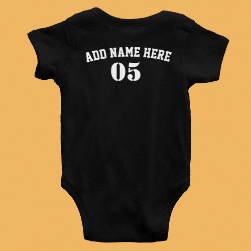 Personalized Vintage Baseball Name Number Retro Baby Bodysuit