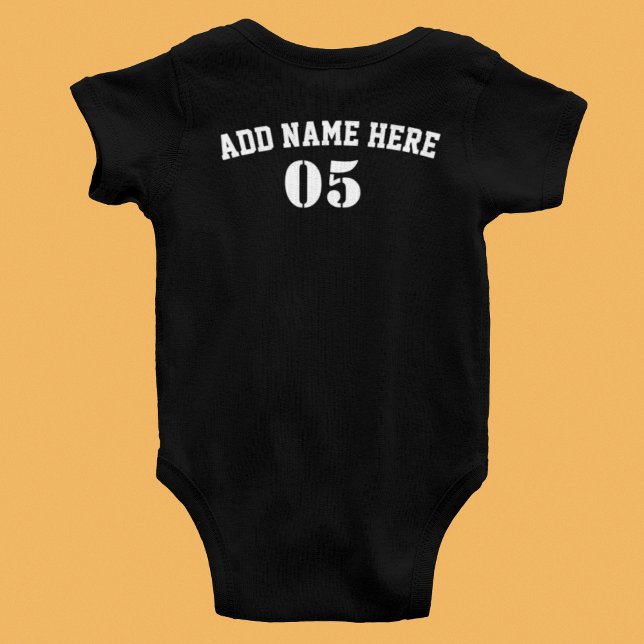 Personalized Vintage Baseball Name Number Retro Baby Bodysuit (Creator Uploaded)