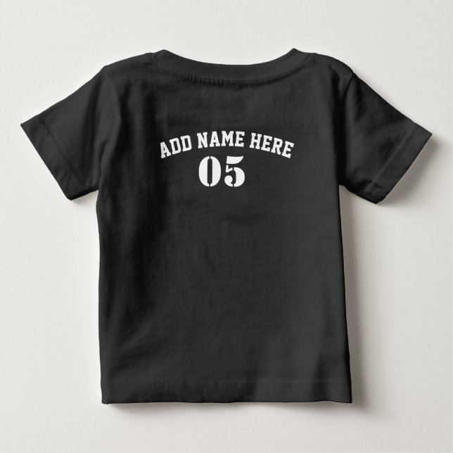 Personalized Vintage Baseball Name Number Retro Baby T-Shirt (Back)