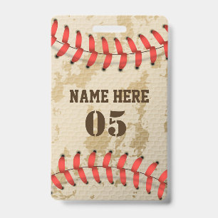 Personalized Vintage Baseball Name Number Retro Badge