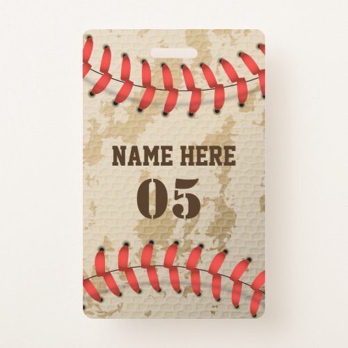 Personalized Vintage Baseball Name Number Retro Badge