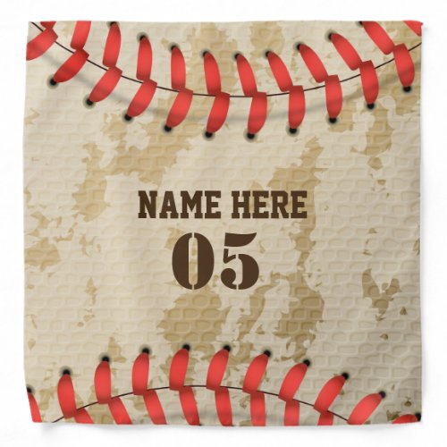 Personalized Vintage Baseball Name Number Retro Bandana