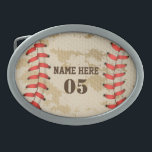Personalized Vintage Baseball Name Number Retro Belt Buckle<br><div class="desc">Personalized vintage baseball name number retro design  can be good for you if you love Baseball. Or it could be a great gift for those who loves baseball.</div>