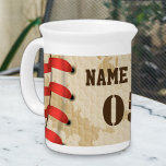 Personalized Vintage Baseball Name Number Retro Beverage Pitcher<br><div class="desc">Personalized vintage baseball name number retro design  can be good for you if you love Baseball. Or it could be a great gift for those who loves baseball.</div>