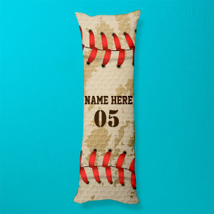 Personalized Vintage Baseball Name Number Retro Body Pillow