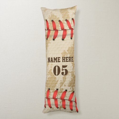 Personalized Vintage Baseball Name Number Retro Body Pillow