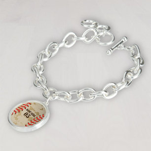 Personalized Vintage Baseball Name Number Retro Bracelet