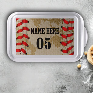 Personalized Vintage Baseball Name Number Retro Cake Pan