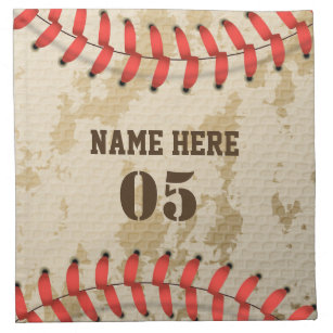 Personalized Vintage Baseball Name Number Retro Cloth Napkin