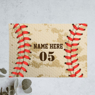 Personalized Vintage Baseball Name Number Retro Cloth Placemat