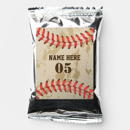 Personalized Vintage Baseball Name Number Retro Coffee Drink Mix