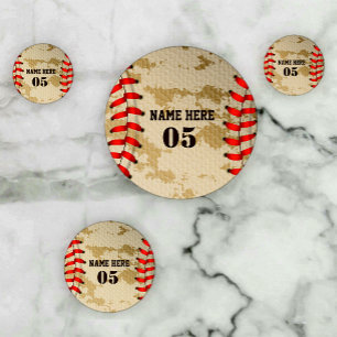 Personalized Vintage Baseball Name Number Retro Confetti