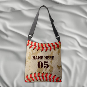 Personalized Vintage Baseball Name Number Retro Crossbody Bag