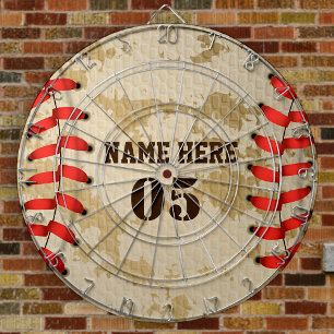 Personalized Vintage Baseball Name Number Retro Dart Board