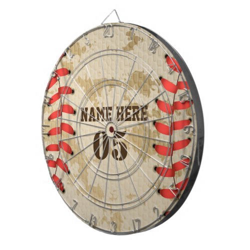 Personalized Vintage Baseball Name Number Retro Dart Board