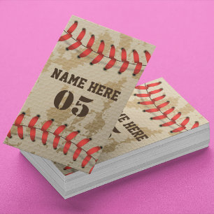 Personalized Vintage Baseball Name Number Retro Discount Card