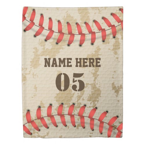 Personalized Vintage Baseball Name Number Retro Duvet Cover